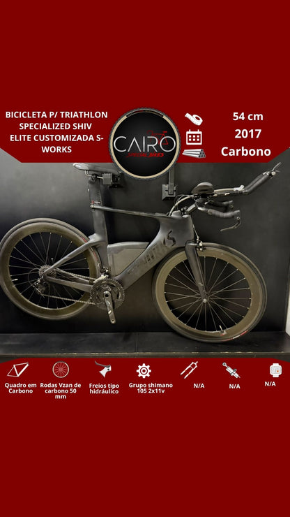 Bicicleta p/ Triathlon Specialized Shiv Elite customizada S-works