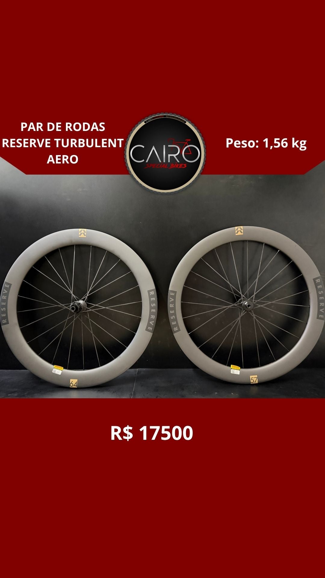 Par de rodas Reserve 57/64 Turbulent Aero novas