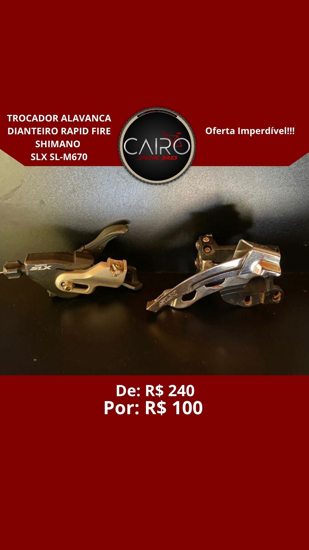 Trocador Alavanca e câmbio dianteiro Shimano Slx Sl-m670