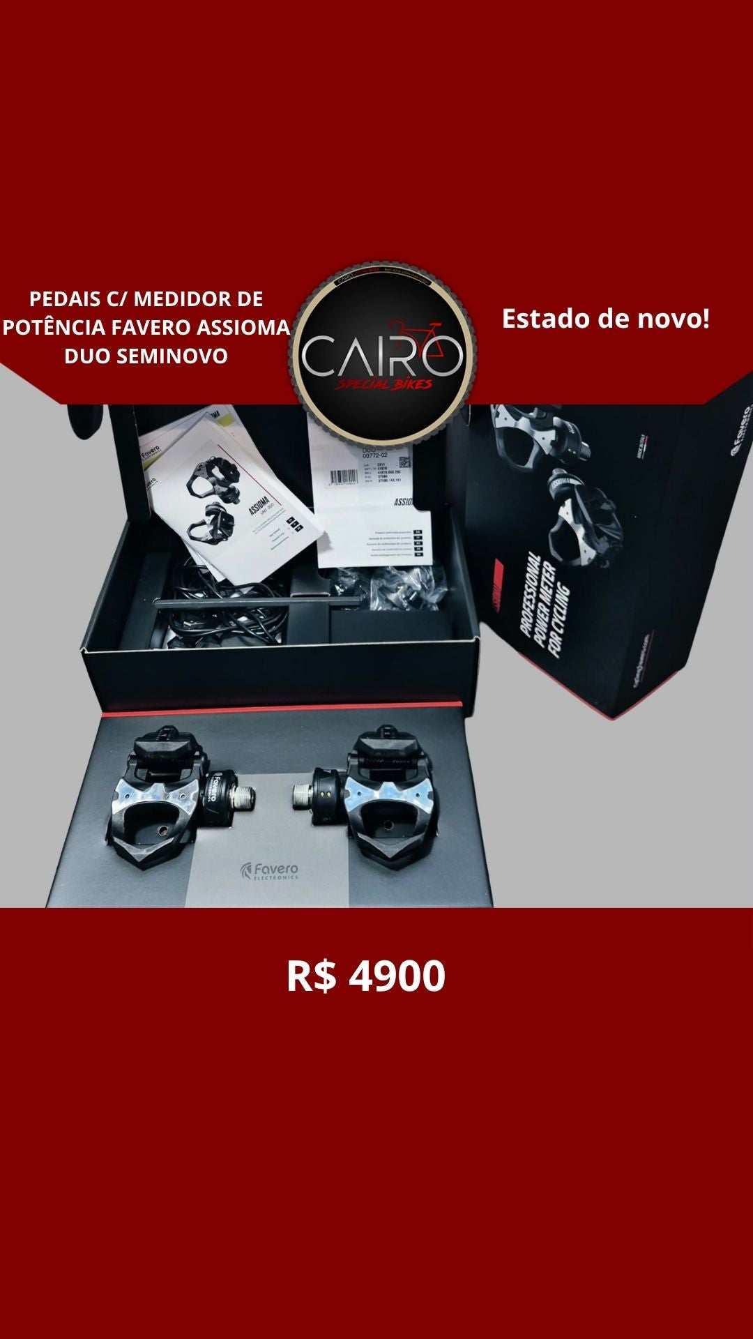 Pedais c/ Medidor de potência Favero Assioma DUO seminovo