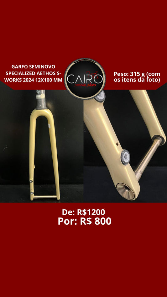 Garfo Specialized S-Works Aethos 2024 - Edição Peter Sagan - Carbono FACT - 12x100mm