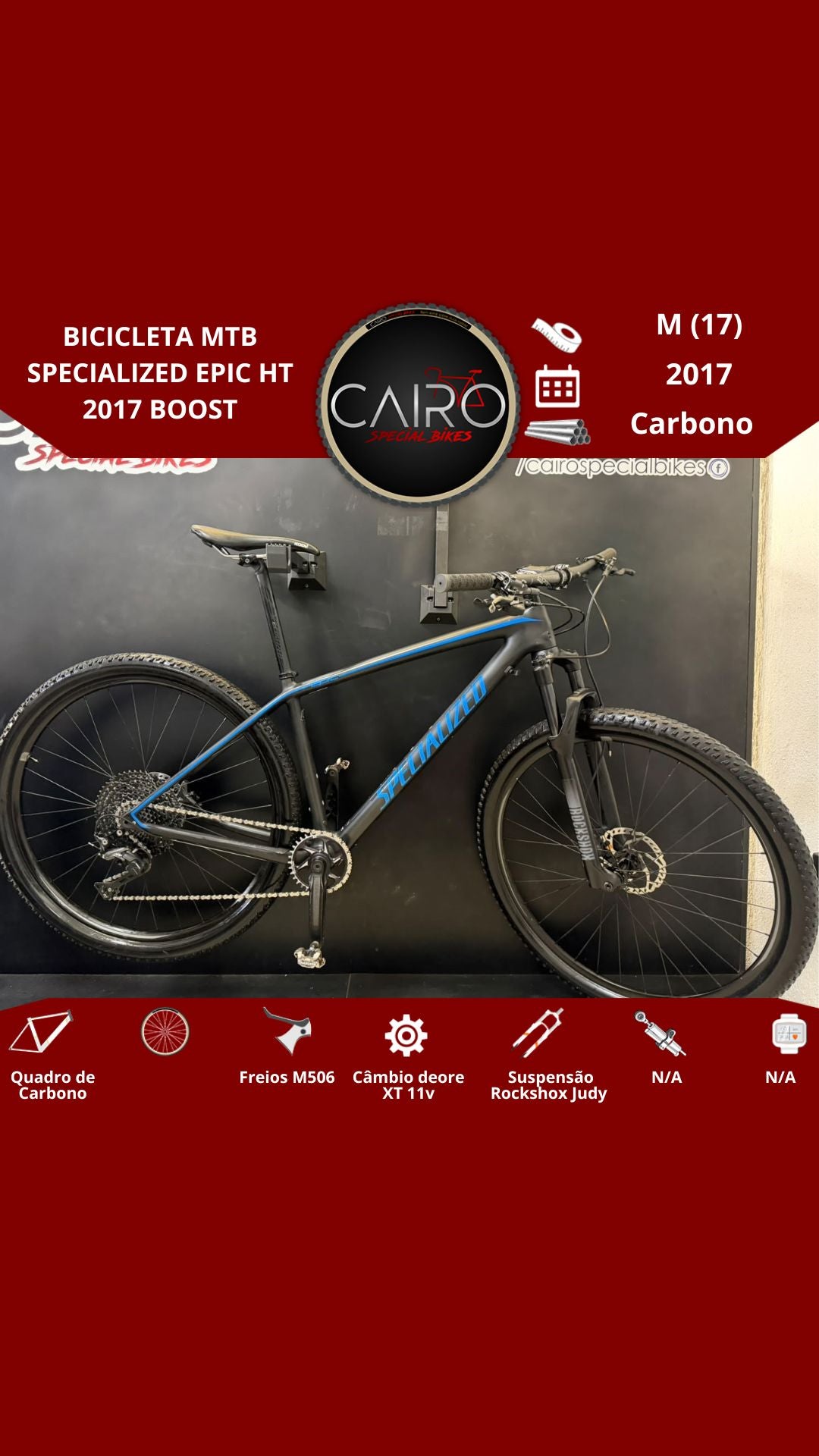Bicicleta MTB Specialized Epic HT 2017 boost
