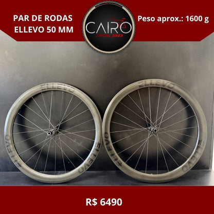 Par de Rodas de Carbono ELLEVO 50mm (Seminovo)