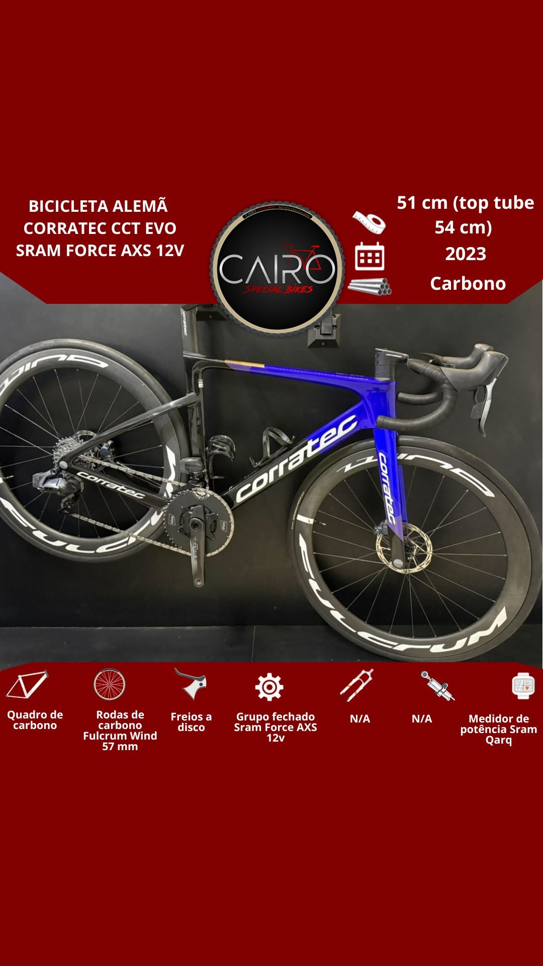 Bicicleta alema Corratec CCT EVO Sram Force AXS 12v