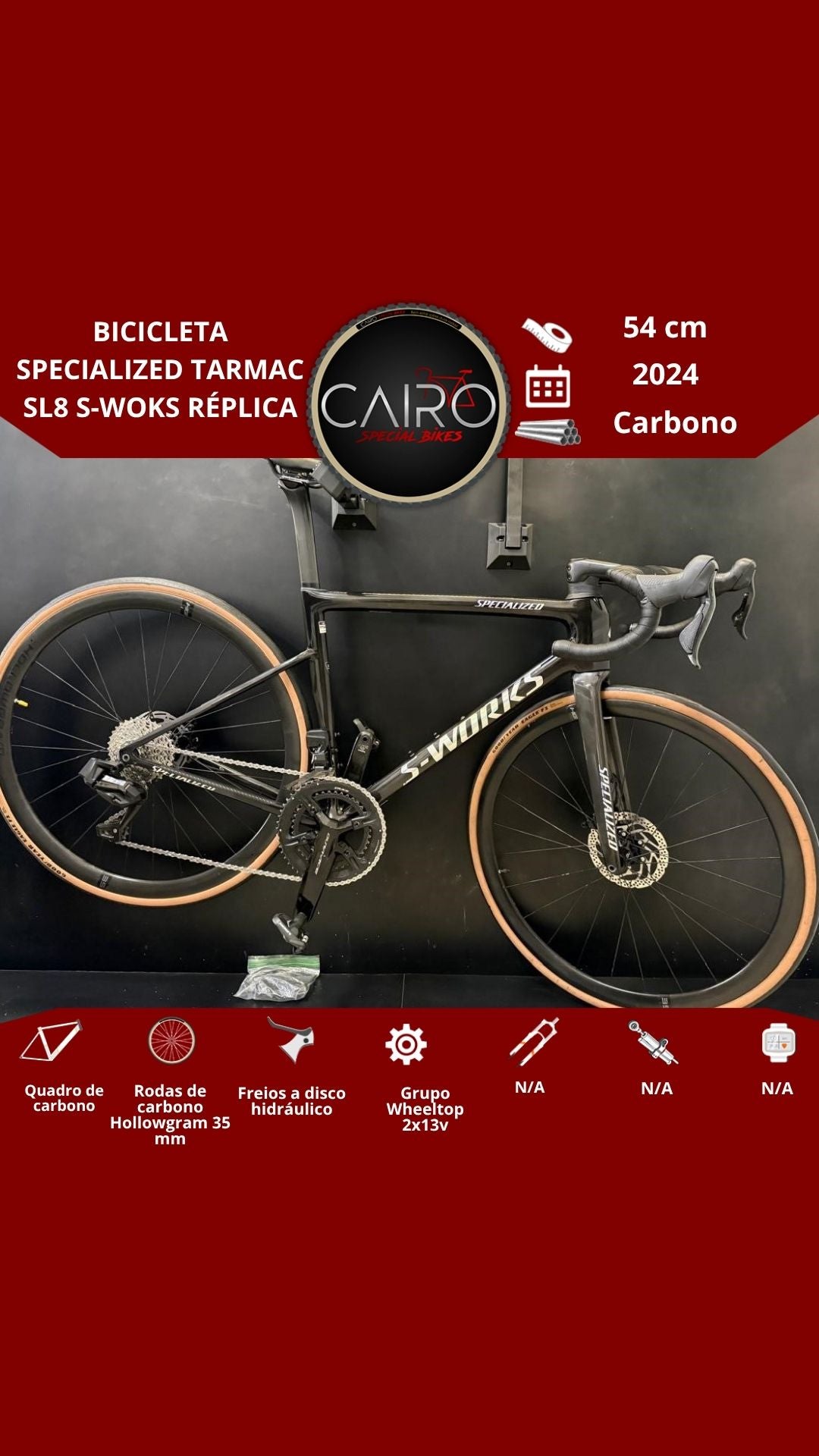 Bicicleta Specialized Tarmac SL8 S-Works Réplica