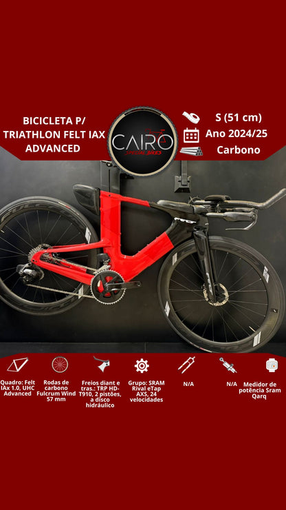 Bicicleta Triathlon Felt IAx Advanced - SRAM Rival AXS - Potenciômetro - 2024