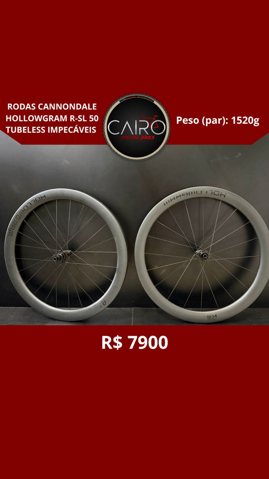 Rodas Cannondale Hollowgram R-SL 50 Tubeless - Impecáveis