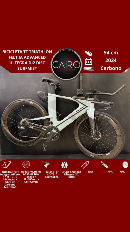 Bicicleta TT Triathlon Felt IA Advanced Ultegra Di2 Disc – Surfmist