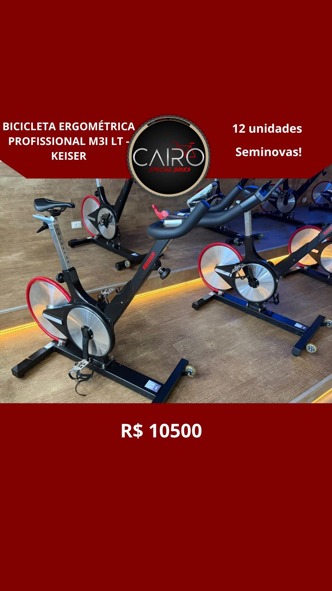Bicicleta Ergométrica Indoor Profissional Keiser M3i LT