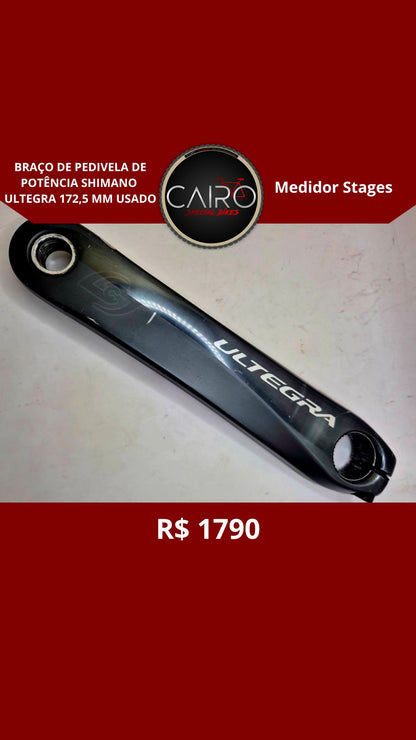 Braço de pedivela de potência shimano ultegra 172,5 mm usado