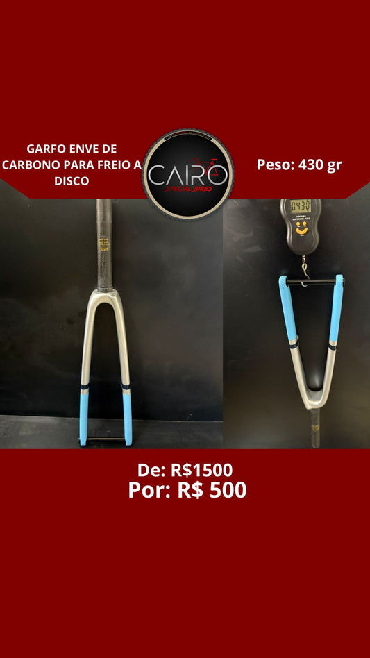 Garfo ENVE Road Disc Carbono - Eixo Passante 12x100mm - Espiga 19cm