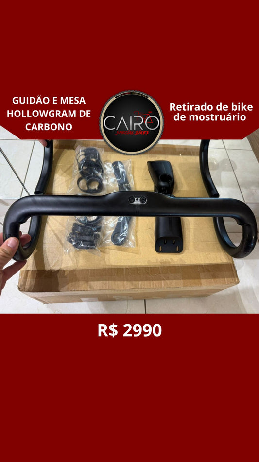 Guidão e Mesa Hollowgram Carbono – Ex-Mostruário