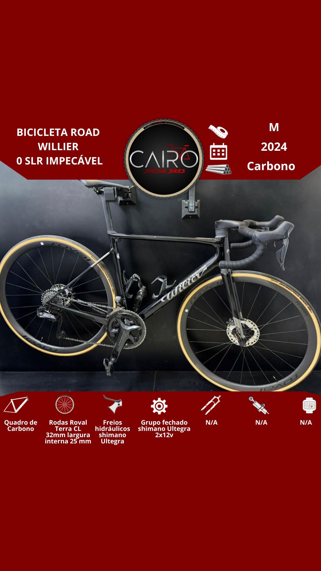 Bicicleta road Willier 0 SLR impecável