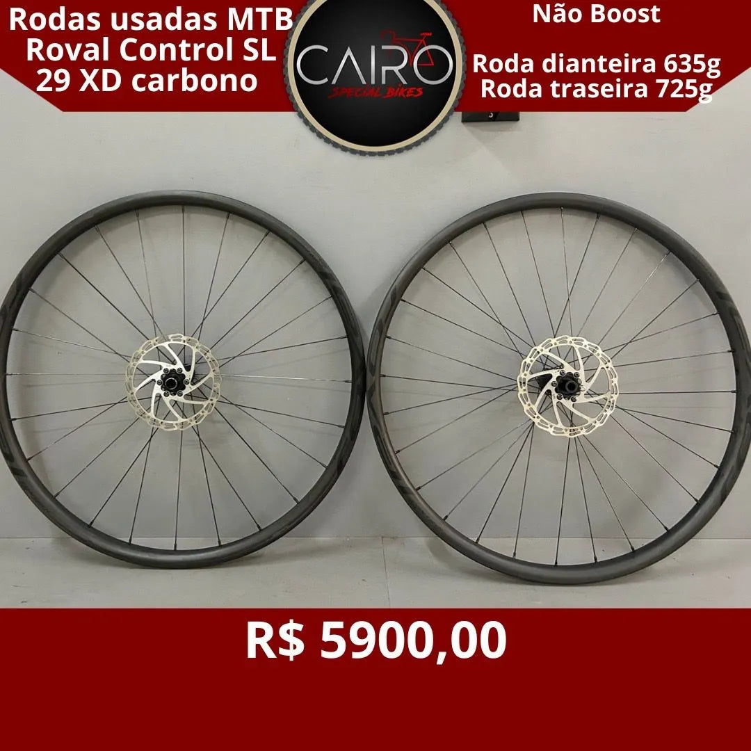 Par de Rodas MTB Roval Control SL 29 Carbono - 1360g - XD - Eixos 15x110/12x142