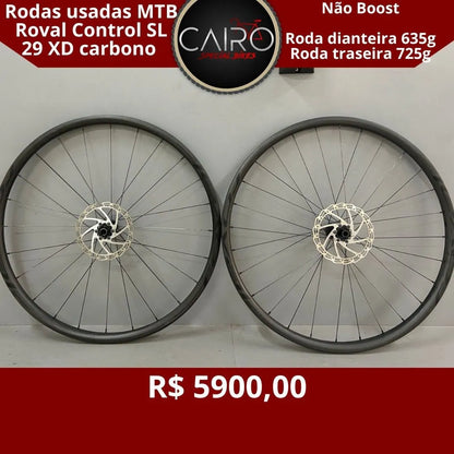 Par de Rodas MTB Roval Control SL 29 Carbono - 1360g - XD - Eixos 15x110/12x142