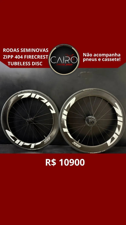 Par de Rodas Zipp 404 Firecrest Disc Tubeless - Hookless - Cubos ZR1 - 58mm