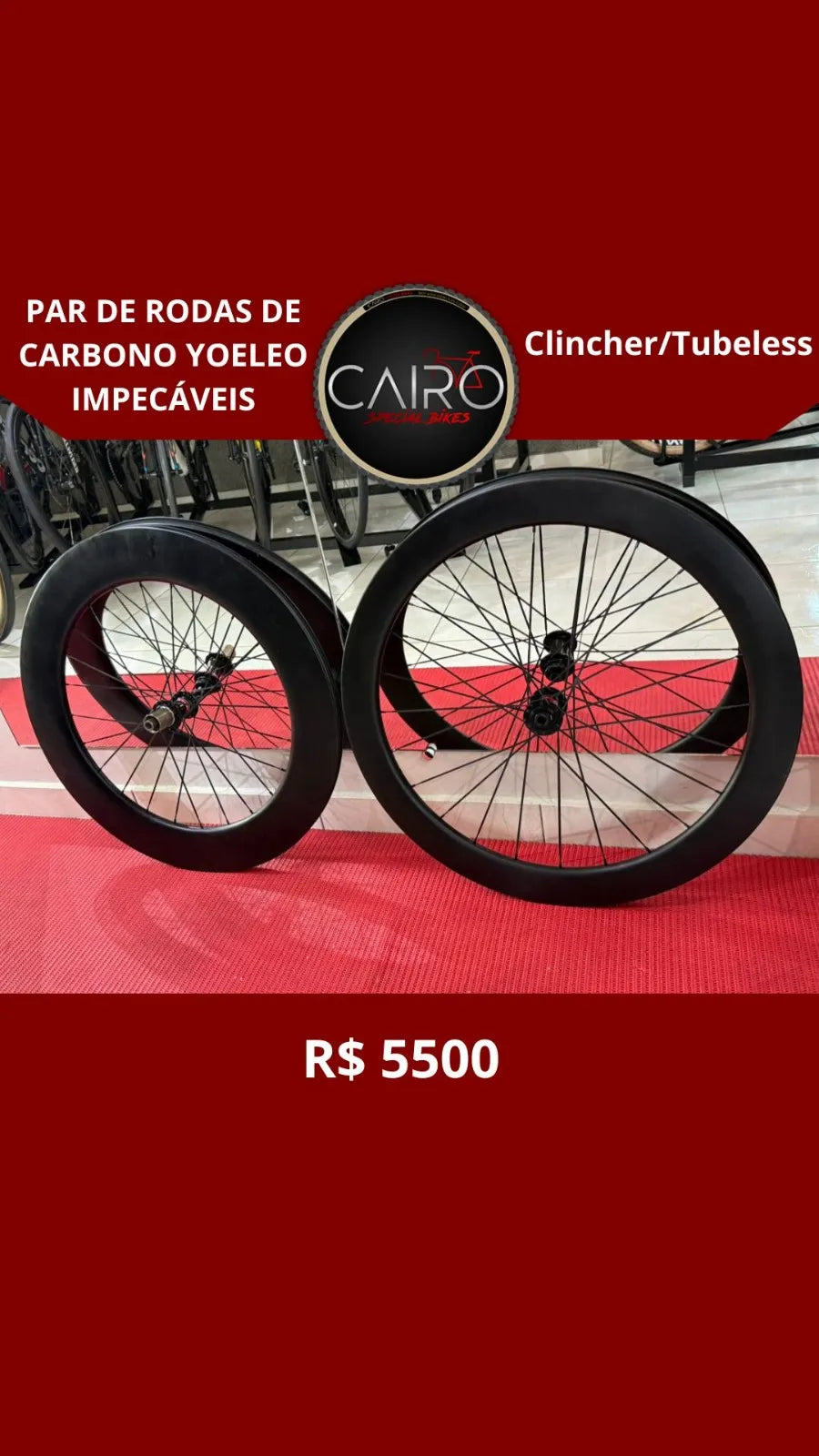 Par de Rodas Yoeleo Carbono SAT C50/C88 DB - Disc Center Lock - Tubeless - Setup 60/88mm