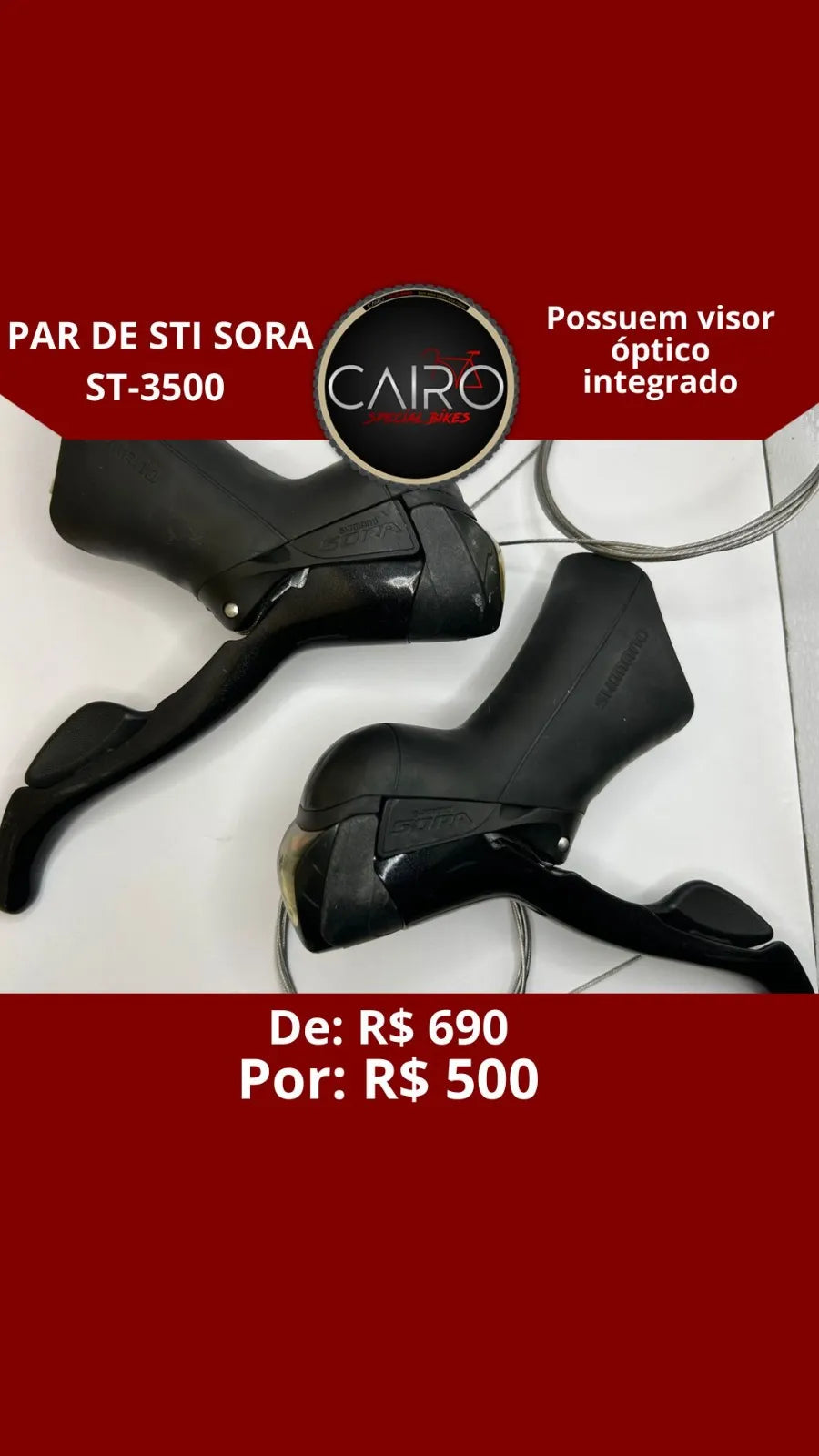 Par de Alavancas STI Shimano Sora ST-3500 2x9v - Speed/Road