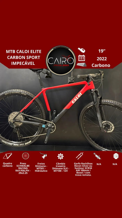 Bicicleta Caloi Elite Carbon Sport - Shimano SLX 12v - 2022