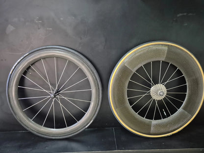 Par de Rodas Zipp 404/808 Carbono Tubular - Freehub Shimano 11v - Setup Aero Misto