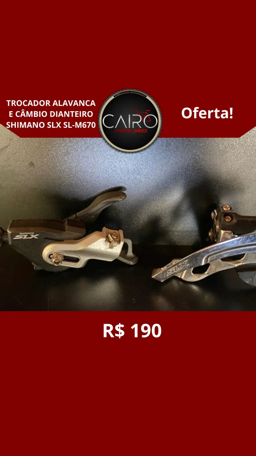 Conjunto Dianteiro Shimano SLX M670 - Alavanca Esquerda + Câmbio Dianteiro - 10v