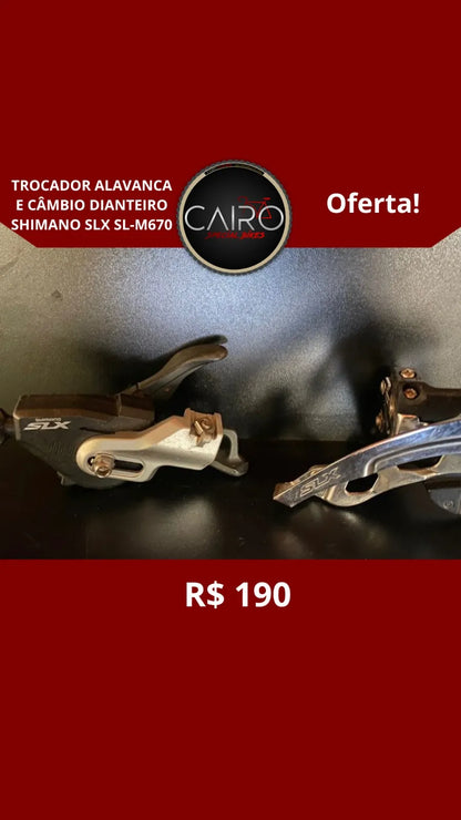 Conjunto Dianteiro Shimano SLX M670 - Alavanca Esquerda + Câmbio Dianteiro - 10v
