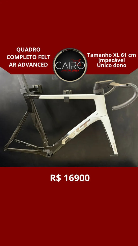 Quadro Felt AR Advanced Carbon TeXtreme - Tam 61 (XL) - Com Cockpit Carbono