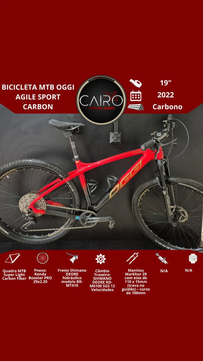 Bicicleta Oggi Agile Sport Carbon - Shimano Deore 12v - 2022