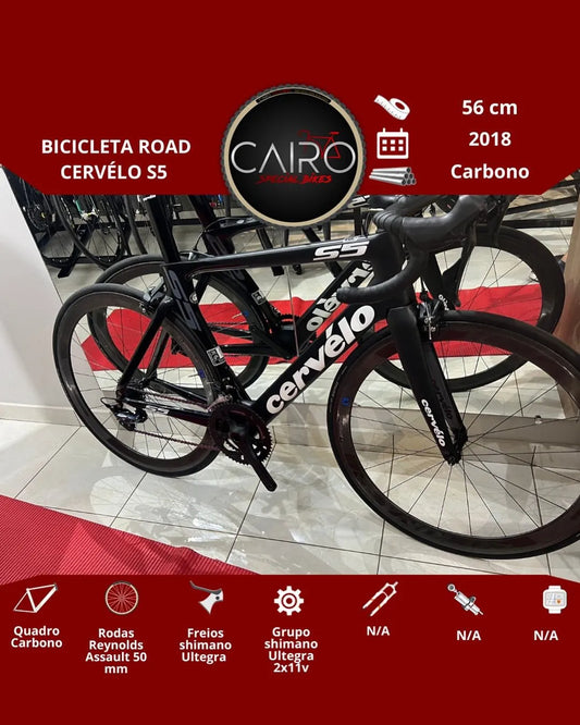 Bicicleta Cervélo S5 Road Carbono - Rodas Reynolds Carbono - Shimano Ultegra/Dura-Ace - 2018