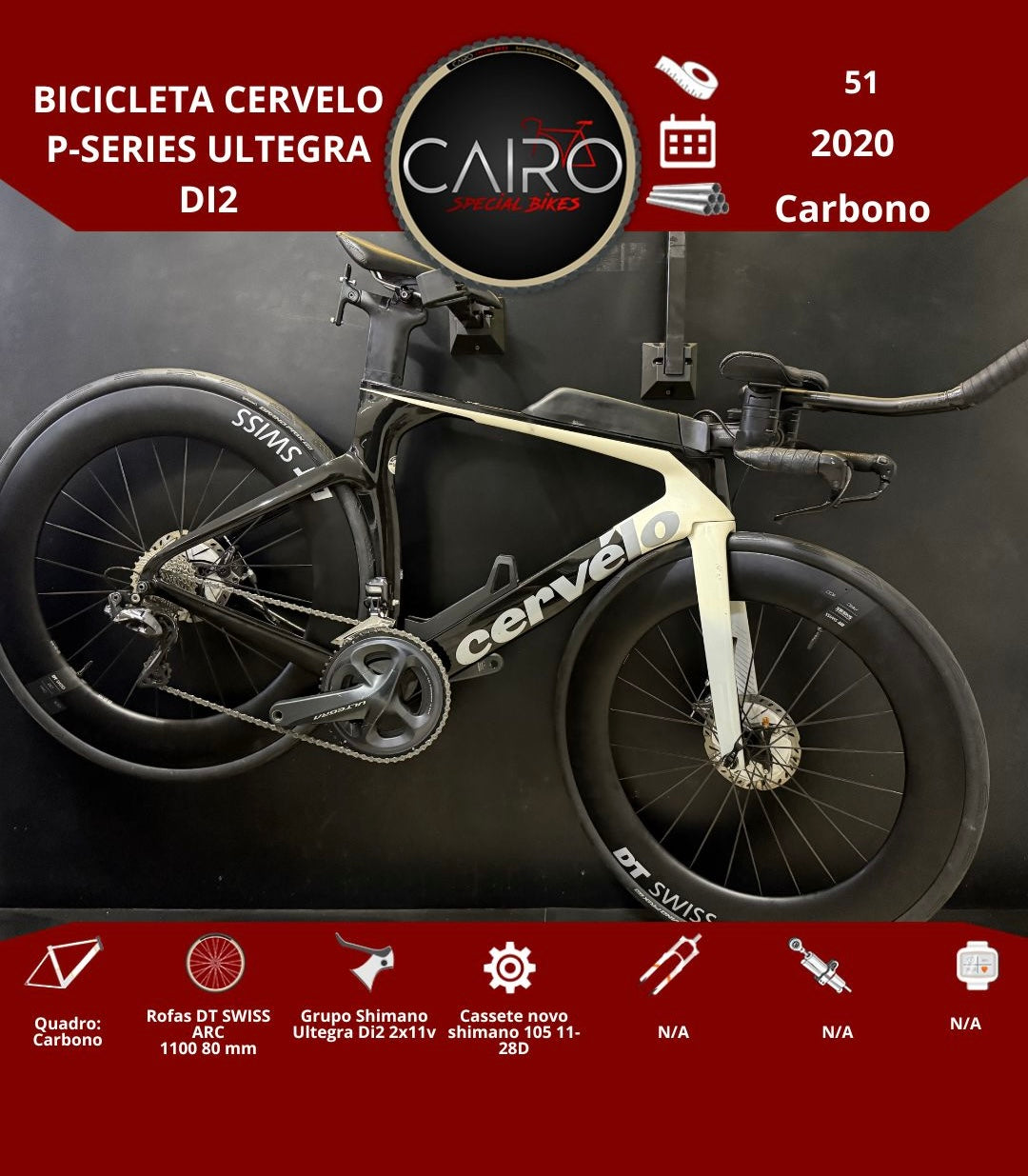 Bicicleta p/ triathlon e contrarrelógio Cervelo P-Series